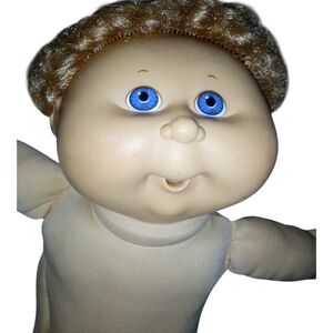 First Edition Cabbage Patch Baby Doll 1990 Brown hair Blue Eyes Xavier Roberts